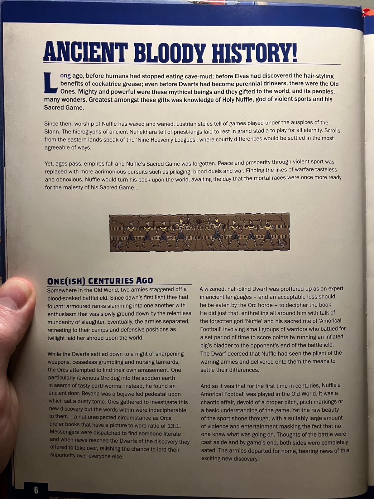 Geschichte der Entstehung von Blood Bowl. Bild aus dem Regelwerk.