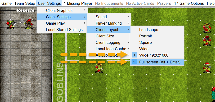 Neues Client-Einstellungen-Screenshot.