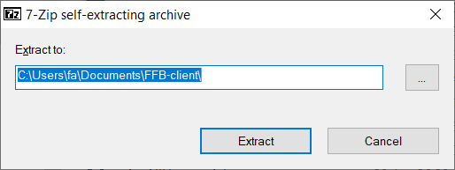 Screenshot des selbstextrahierenden Archivs.